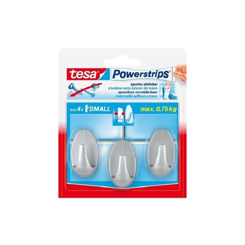 Tesa haak small ovaal mat chroom