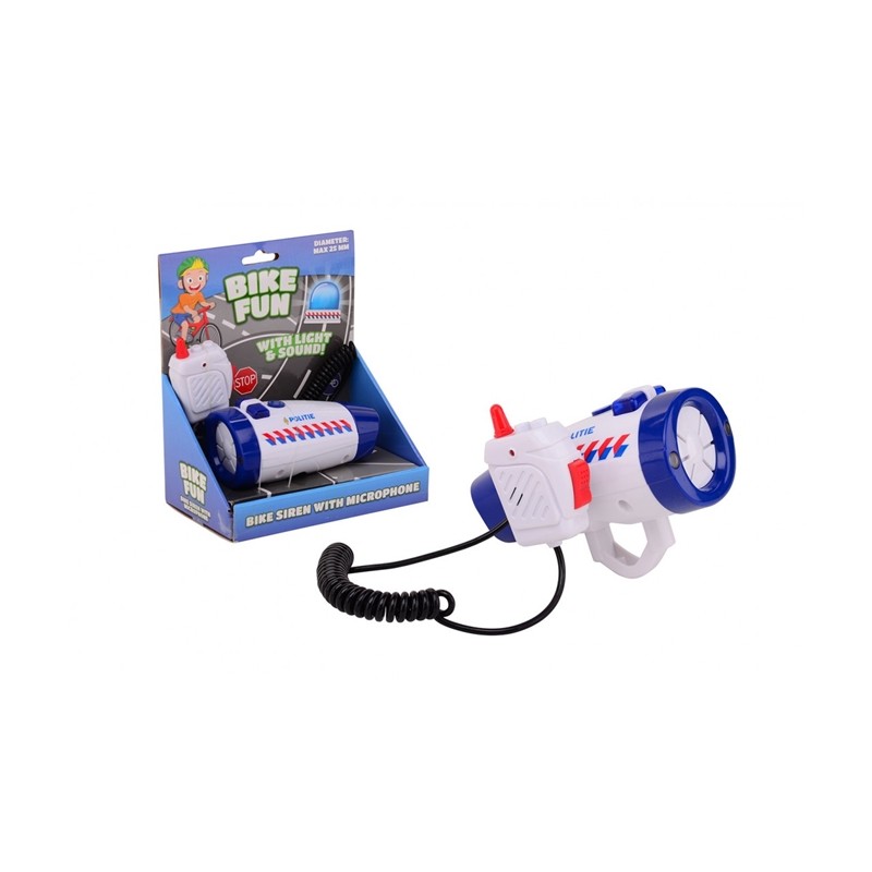 John Toy Bike Fun sirène de police avec lumière et microphone pour le vélo