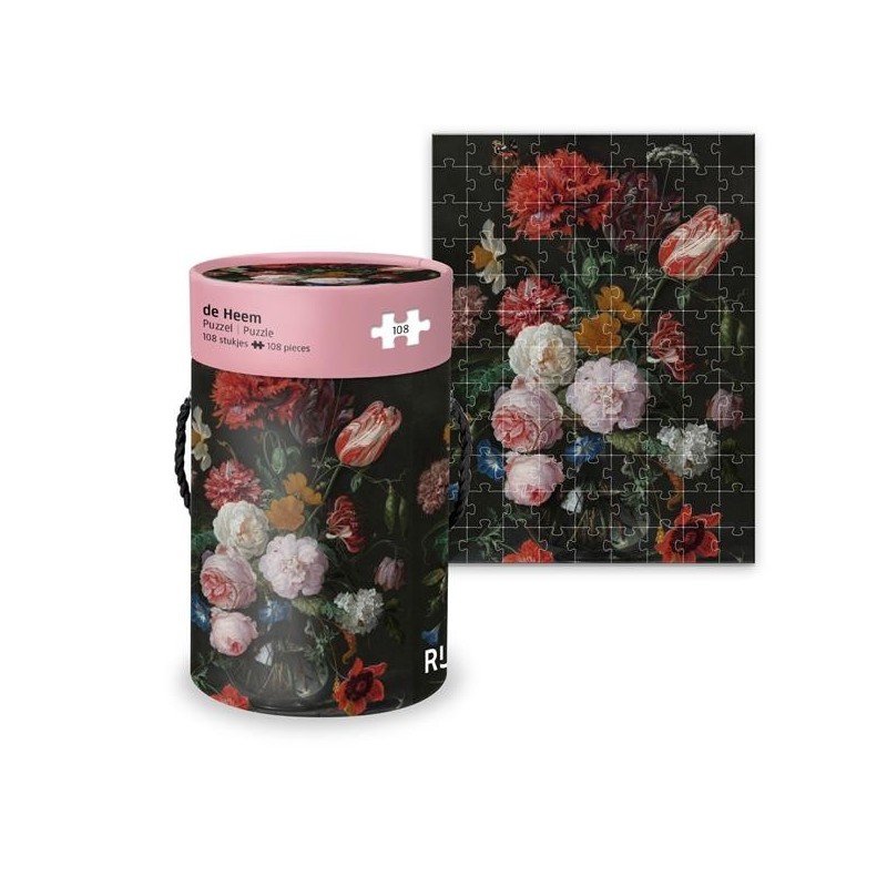 Puzzle en tube De Heem Fleur nature morte 108 pièces