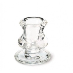 Bougeoir en verre Bolsius rond 6,2x5,7cm transparent