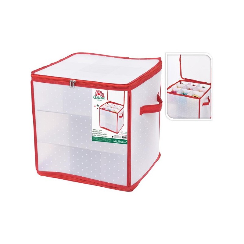 Boîte de rangement pour boules de Noël 27 compartiments 31x31x31cm