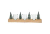Theelichthouder set boompjes 39x12cm