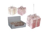 Décoration à suspendre cadeau velours 6x7cm rose