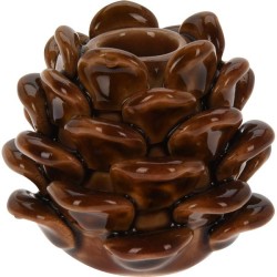 Bougeoir pomme de pin 7cm marron