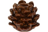 Dennenappel kandelaar 7cm bruin