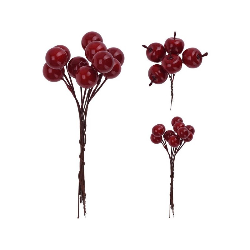 Déco branche pomme ou baies 14x14x5cm