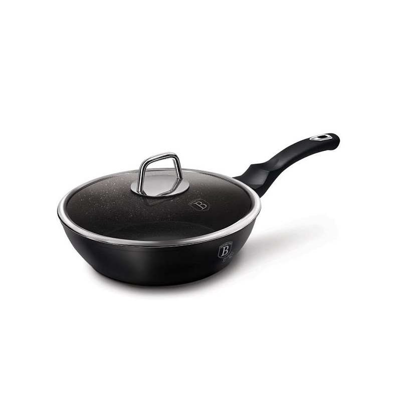 BerlingerHaus Hapjespan met deksel 24cm Black Silver Collection Inductie