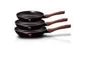 BerlingerHaus Set de poêles 3 pièces Collection Bois de Rose Ébène Induction