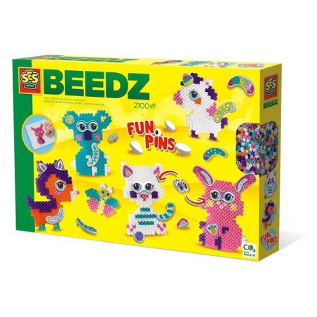 Ses Beedz Perles à repasser - FunPins animaux pailletés 2100 perles