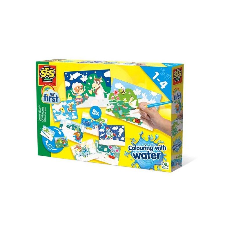 Ses Coloriage à l'eau - Méga set d'animaux cachés