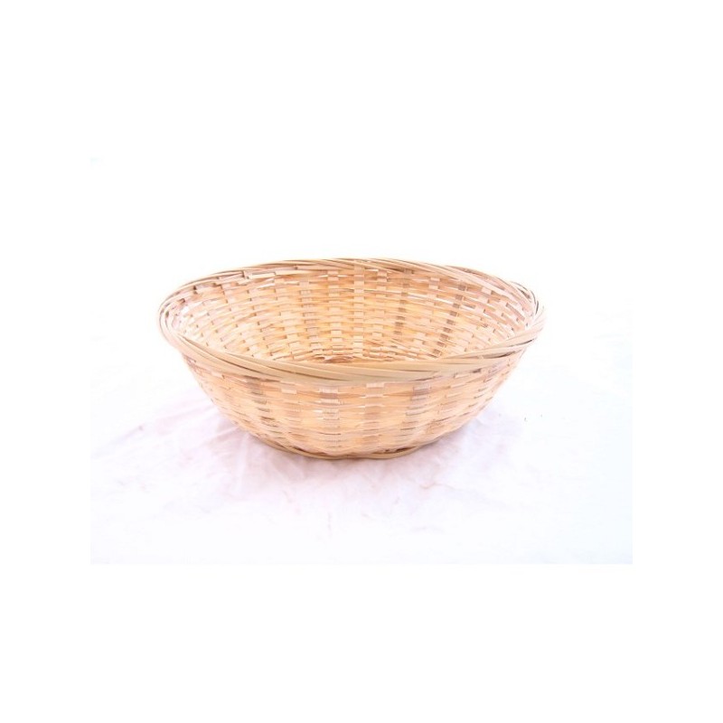 Broodmand bamboe rond dicht 25x7 cm