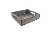 Kistje oud hout met greep.29x26x7cm