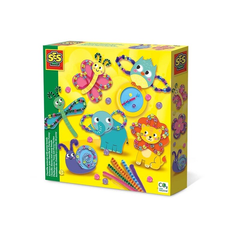 Ses Chenille dieren met pony beads