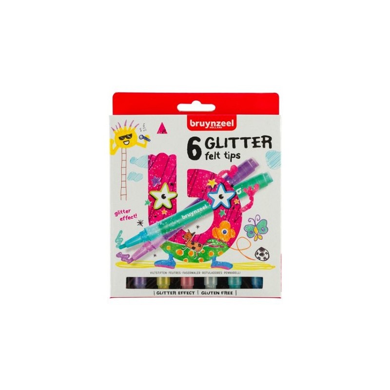 Bruynzeel 6 Glitter Felt Tips