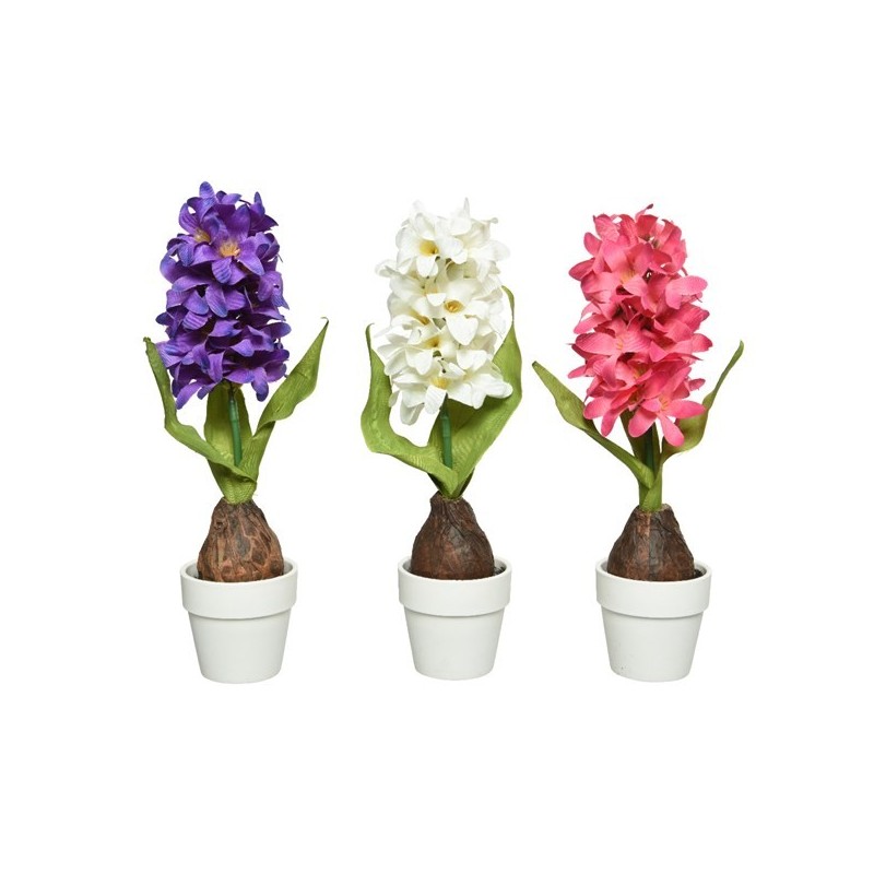 Decoris Jacinthe en pot polyester 7x7xH25cm