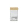 Voorraadpot Glas Met Houten Deksel 11x11xh18,5cm 1,7L