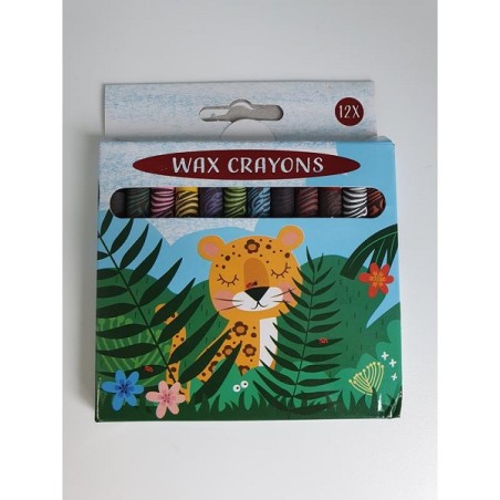 Crayons de cire Jungle boîte de 12 crayons