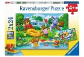 Puzzle Ravensburger La famille Beer fait du camping - Deux puzzles - 24 pièces - puzzle enfant