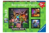 Ravensburger puzzel Minecraft Biomes - Legpuzzel - 3 x 3x49 stukjes