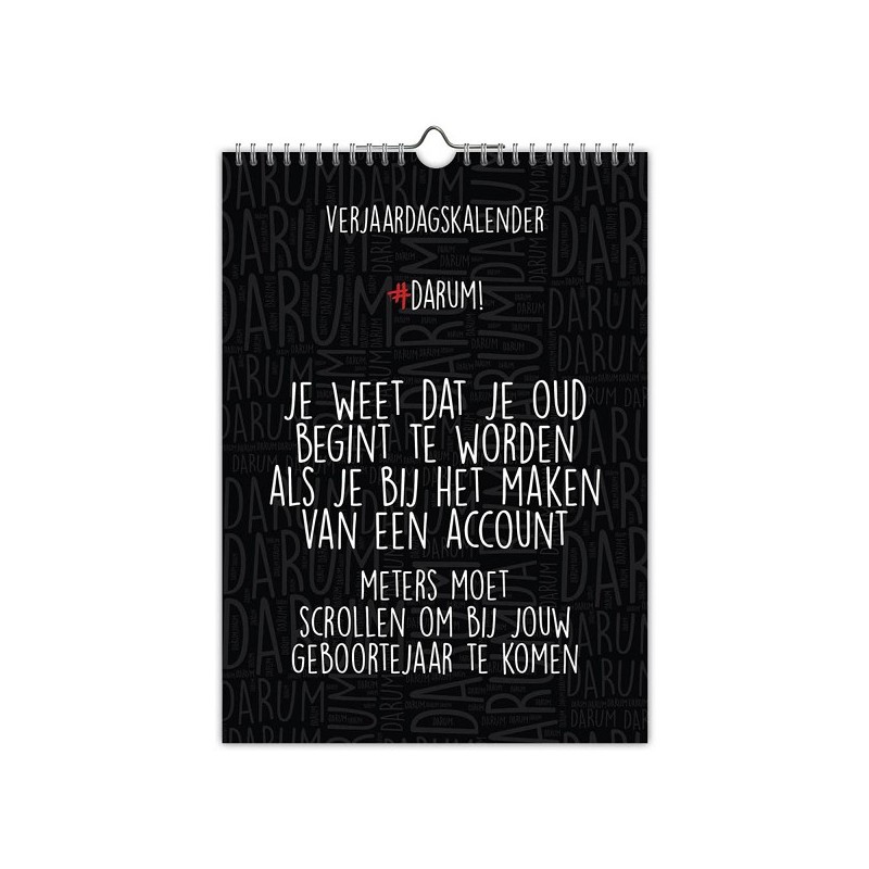 Verjaardagskalender Darum 18x25cm
