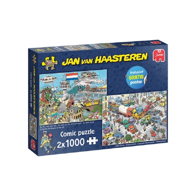 Puzzle Jumbo Jan van Haasteren Chaos de la circulation et sur terre, en mer et dans les airs (2X 1000 pièces)