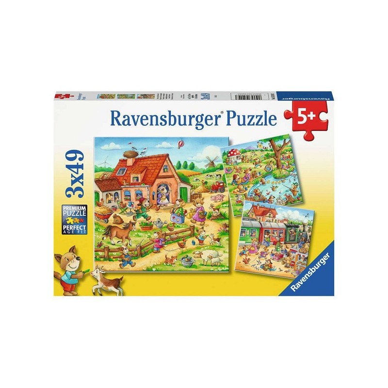 Ravensburger puzzle Vacances à la campagne 3x49 pièces