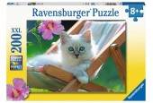 Ravensburger puzzel Wit katje 200 XXL stukjes
