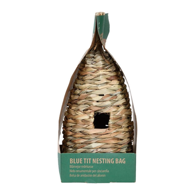 Esschert Design Pimpelmees nestbuidel zeegras Ø12x29cm