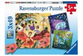 Ravensburger puzzle Licorne, Dragon et Fée 3x49 pièces