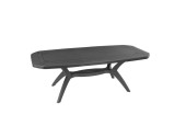 Table Grosfillex Ibiza extensible 165/220x100cm Anthracite avec pied en croix