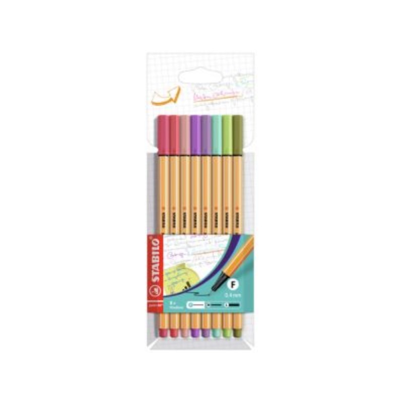 Stabilo point 88 etui met de 8 nieuwe kleuren