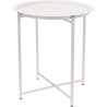 Table d'appoint métal Ø46xh52,5cm blanc mat