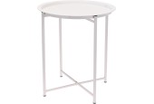 Bijzettafel metaal Ø46xh52,5cm mat wit