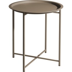 Bijzettafel metaal Ø46xh52,5cm mat taupe