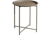 Bijzettafel metaal Ø46xh52,5cm mat taupe