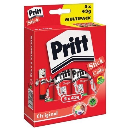 Bâton de colle Pritt 43g multipack de 5 pièces