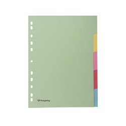 Pergamy Tabbladen A4 Pastel Karton 11-rings 5-tabs