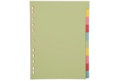 Onglets Pergamy A4 carton pastel 11 anneaux 10 onglets