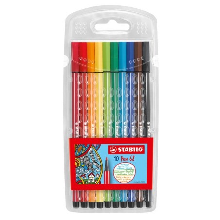 Stabilo Pen 68 etui a 10 kleuren