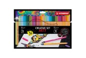 Stabilo Arty Creative set Pen 68/Point 88 étui de 36 couleurs, 18 feutres et 18 fineliners