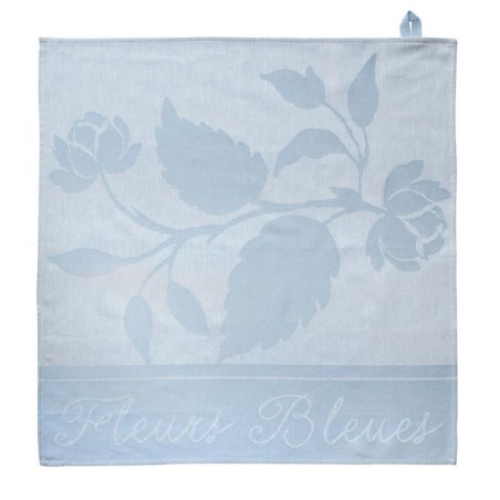 Torchons Fleur Bleues 60x60cm pack de 6 pièces