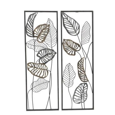 Boltze Home Objet mural Agana 30x91cm feuilles métal