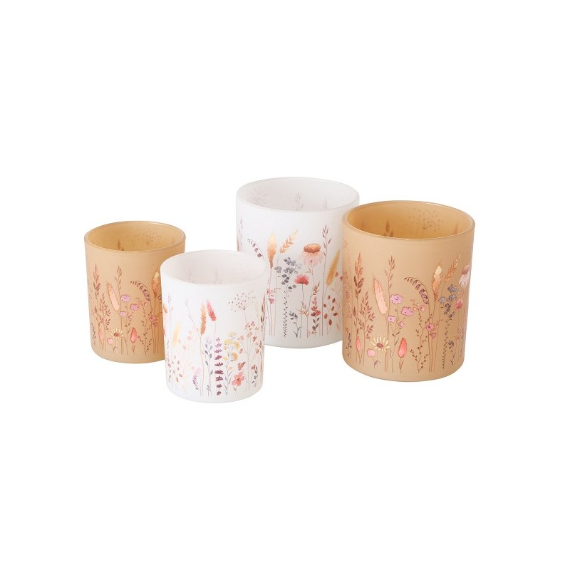 Boltze Home Ensemble de lanternes Kornelia verre 2 pièces 7x9/9x10cm