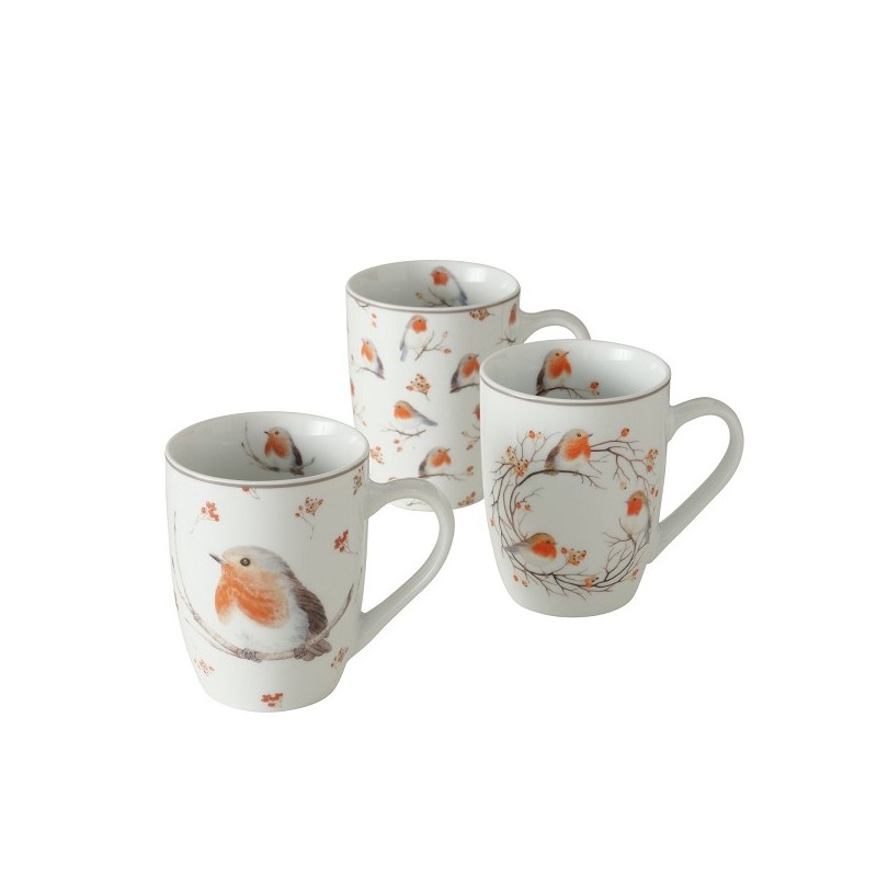 Boltze Home Tasse Ruby robin 330ml porcelaine (12x8x10cm)