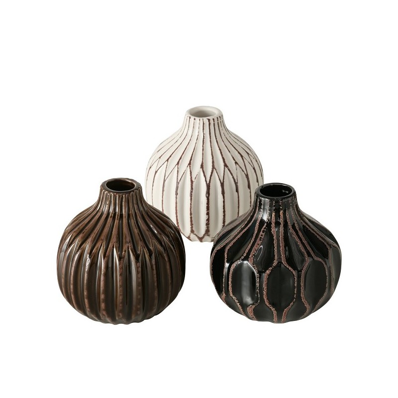 Boltze Home Vase Lenja 11xh11cm céramique marron