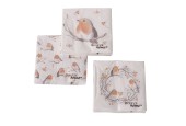 Boltze Home Servetten Ruby roodborstje 20-delig 34x34cm papier