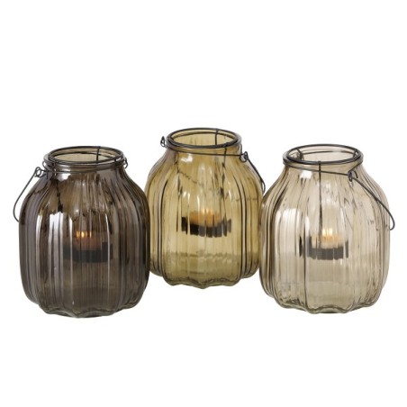 Boltze Home Lanterne Haida Ø14x17cm verre