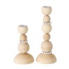 Boltze Home Ensemble de bougeoirs Perles 2 pièces 8x1 4/8x20cm bois