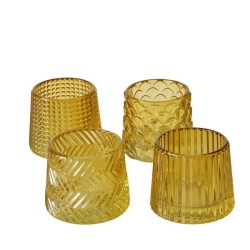 Boltze Home Photophore Sabena Ø7x8cm verre jaune