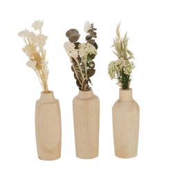 Boltze Home Vase Faya avec bouquet Ø6xh30cm bois